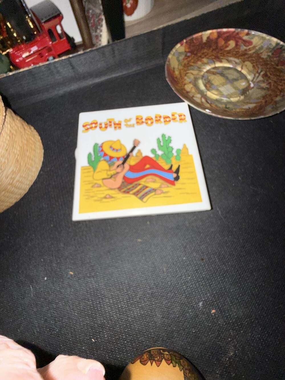 Vintage South of the Border Souvenir Ceramic Tile Trivet